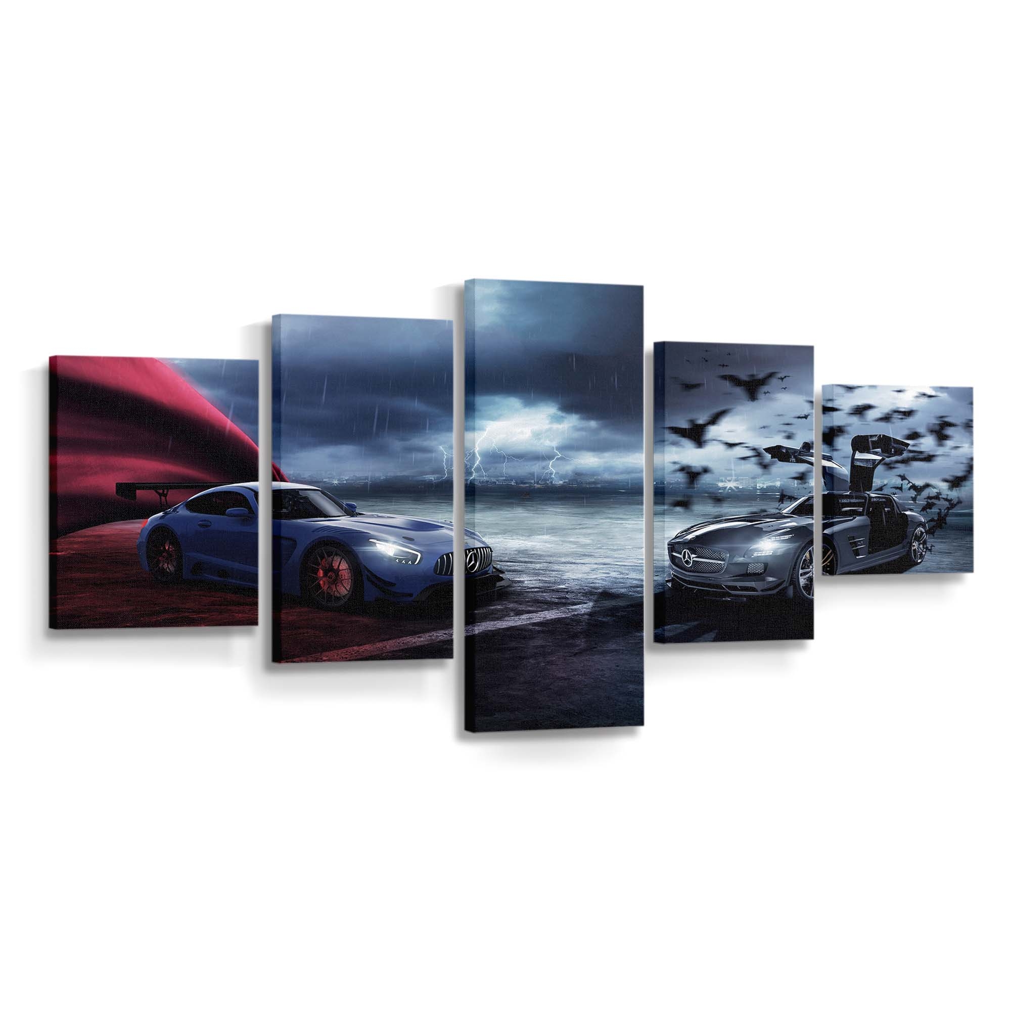 Mercedes Amg Gt Superman And Batman Leinwandbilder | Wanddeko Mercedes Amg Gt Superman And Batman Leinwandbilder | Wanddeko