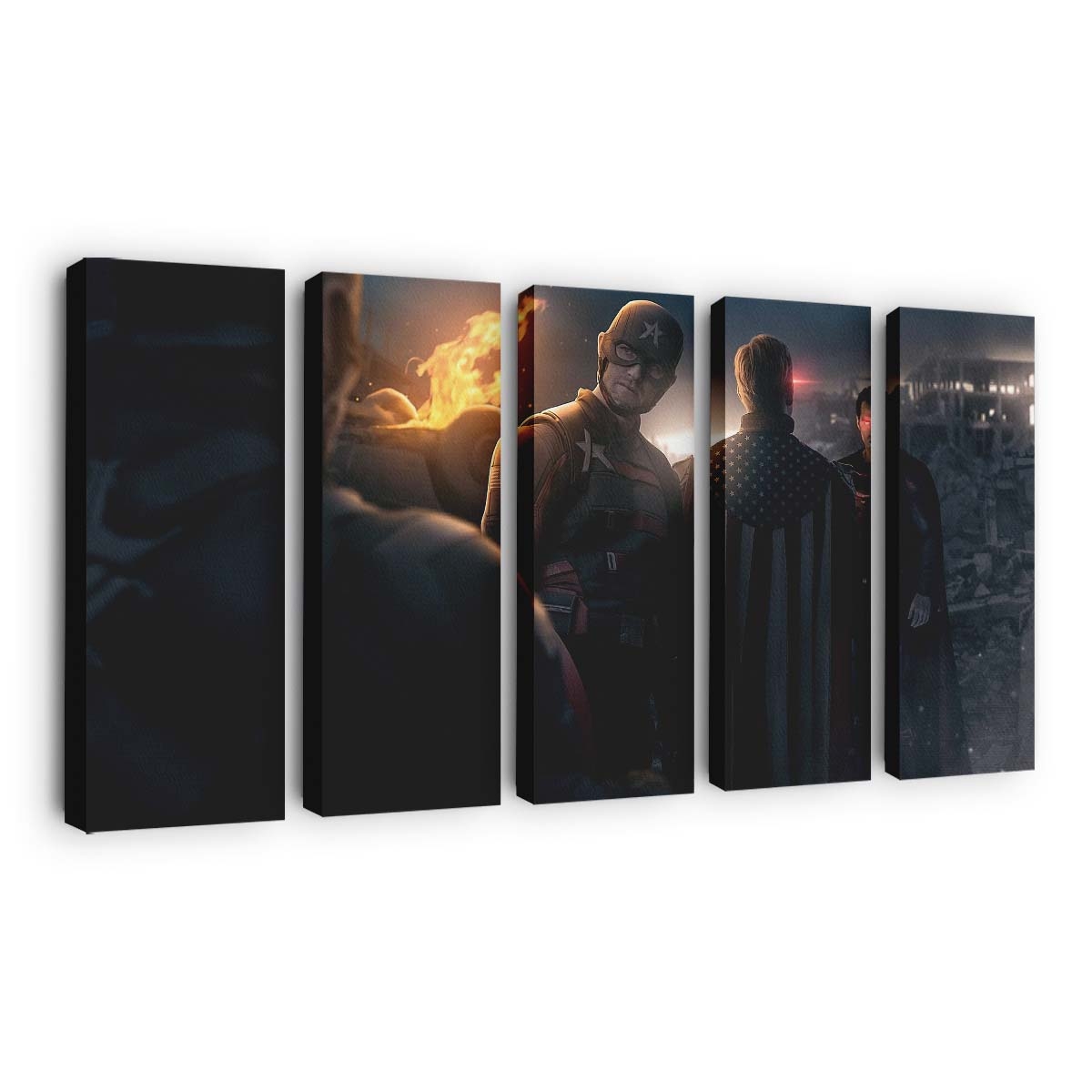Captain America And Superman Vs Us Agent And Homelander Leinwandbilder | Wanddeko