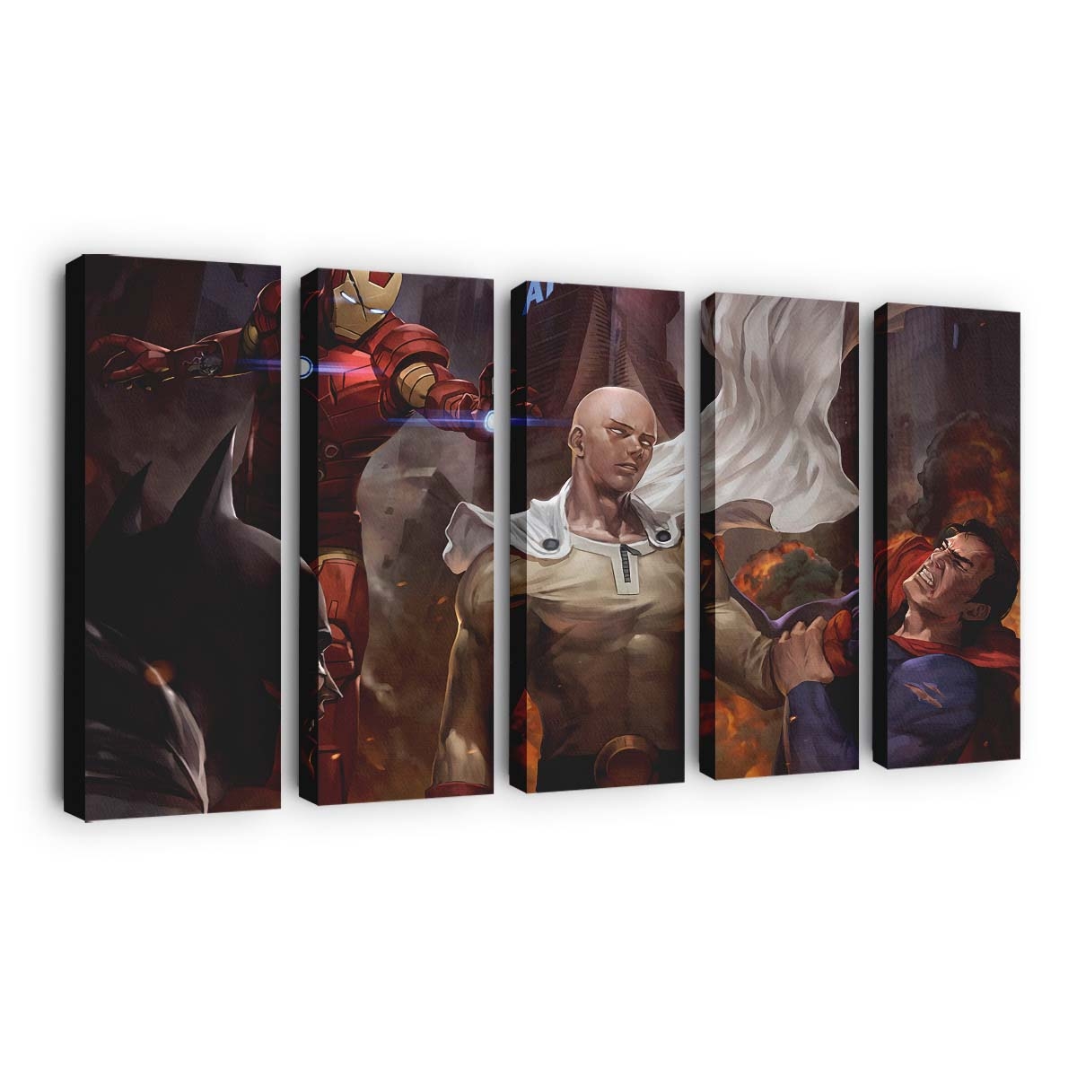 One Punch Man Vs Superman Leinwandbilder | Wanddeko