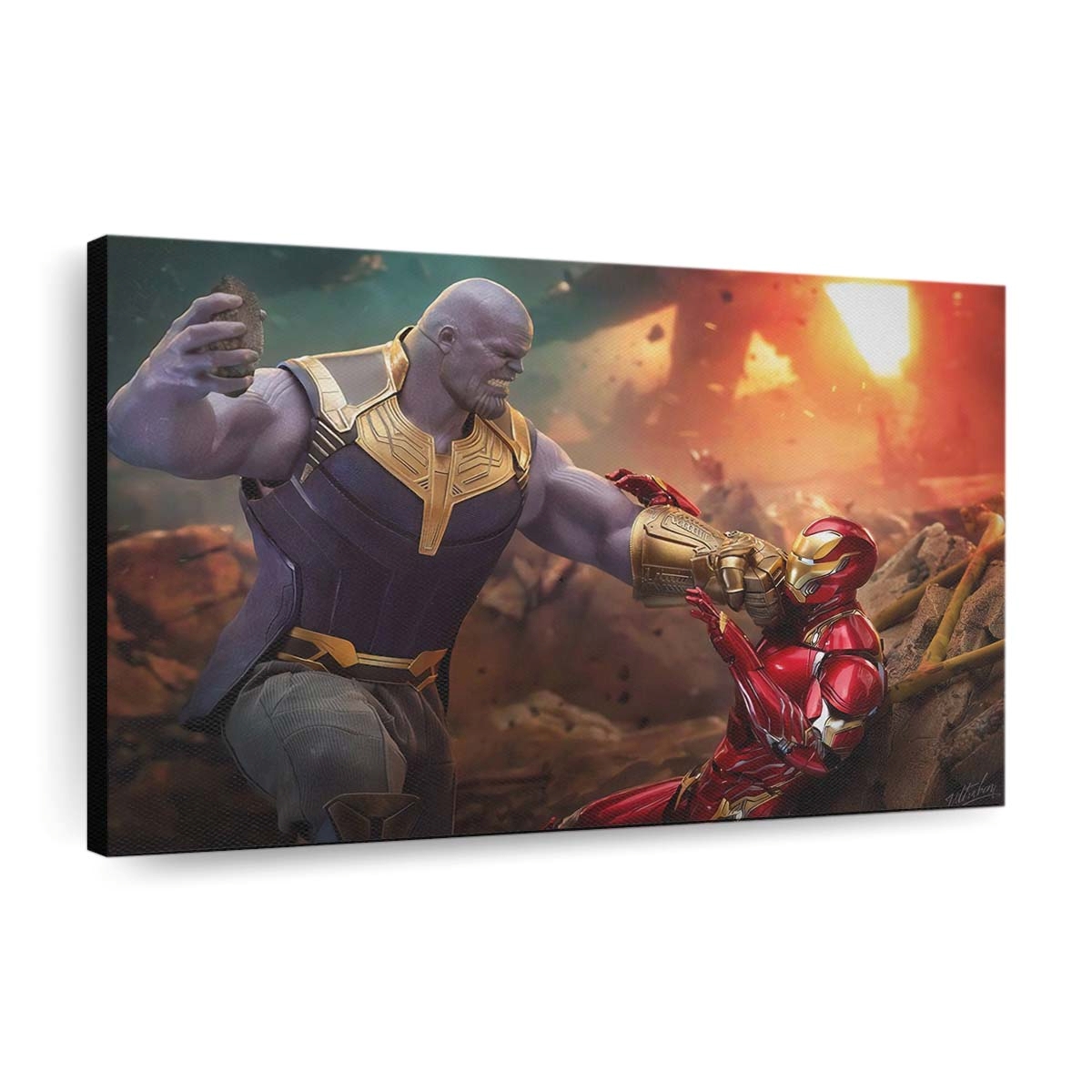 Iron Man gegen Thanos Leinwandbild - Wanddeko