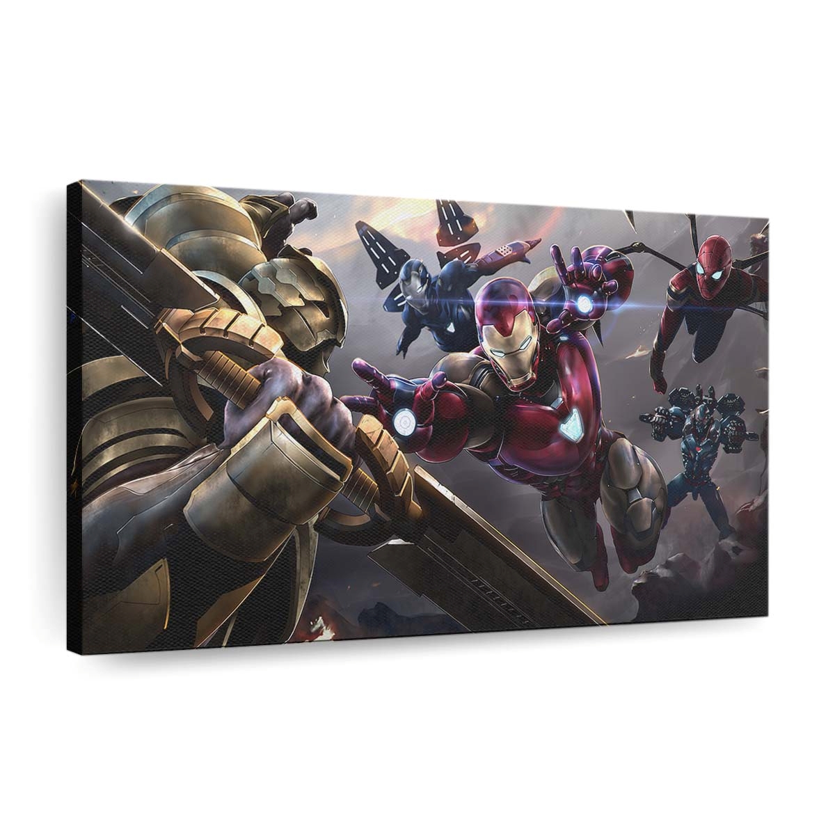 Thanos gegen das Iron Man-Team Leinwandbild - Wanddeko