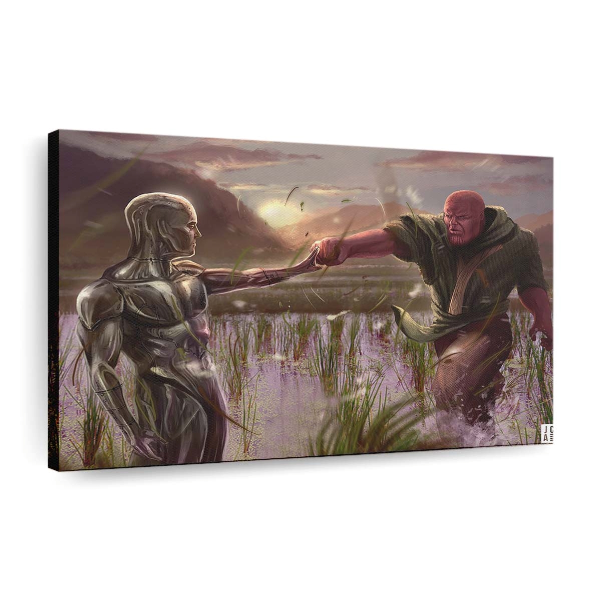 Thanos gegen Silver Surfer Leinwandbild - Wanddeko