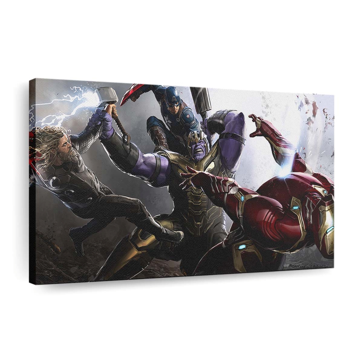 Trinity gegen Thanos Leinwandbild - Wanddeko