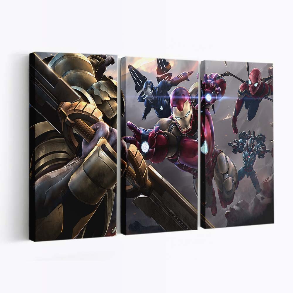 Thanos gegen das Iron Man-Team Leinwandbild - Wanddeko