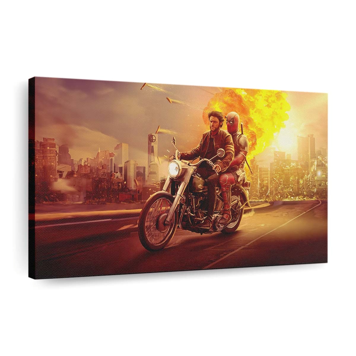 Motorcycle Mayhem Wolverine And Deadpool Leinwandbilder | Wanddeko