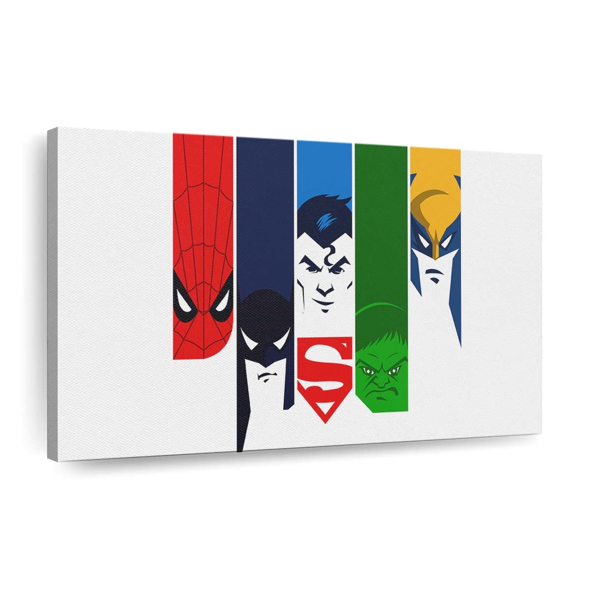 Superman Batman Hulk Spiderman Wolverine Minimalism Leinwandbilder | Wanddeko