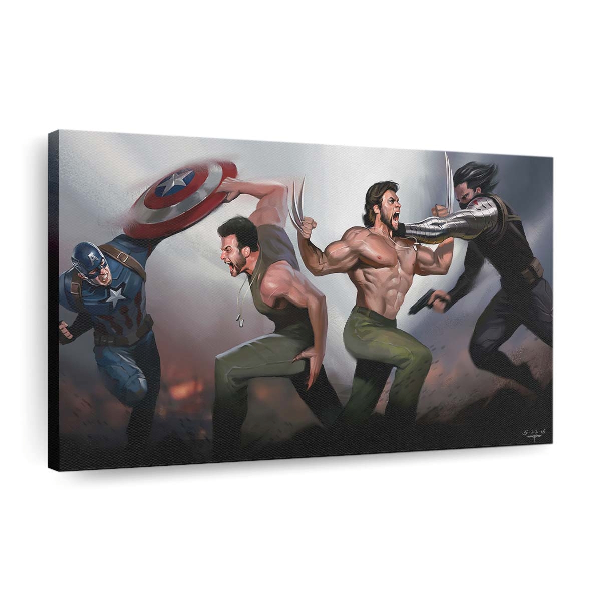 Wolverine And Captain America Leinwandbilder | Wanddeko