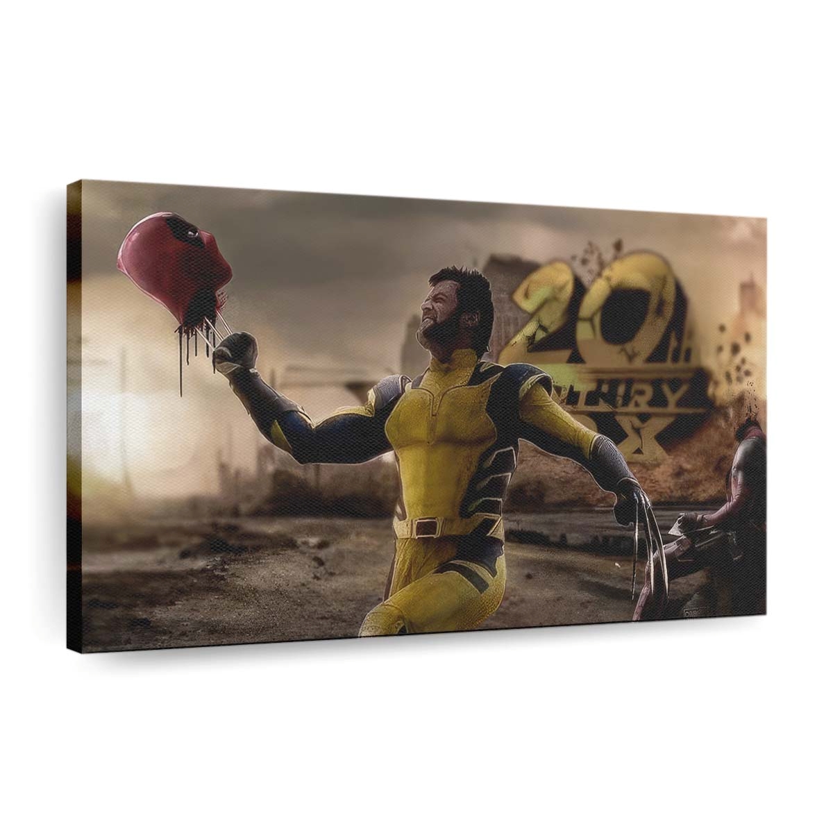 Wolverine Faces Deadpool Slicing Through Chaos Leinwandbilder | Wanddeko