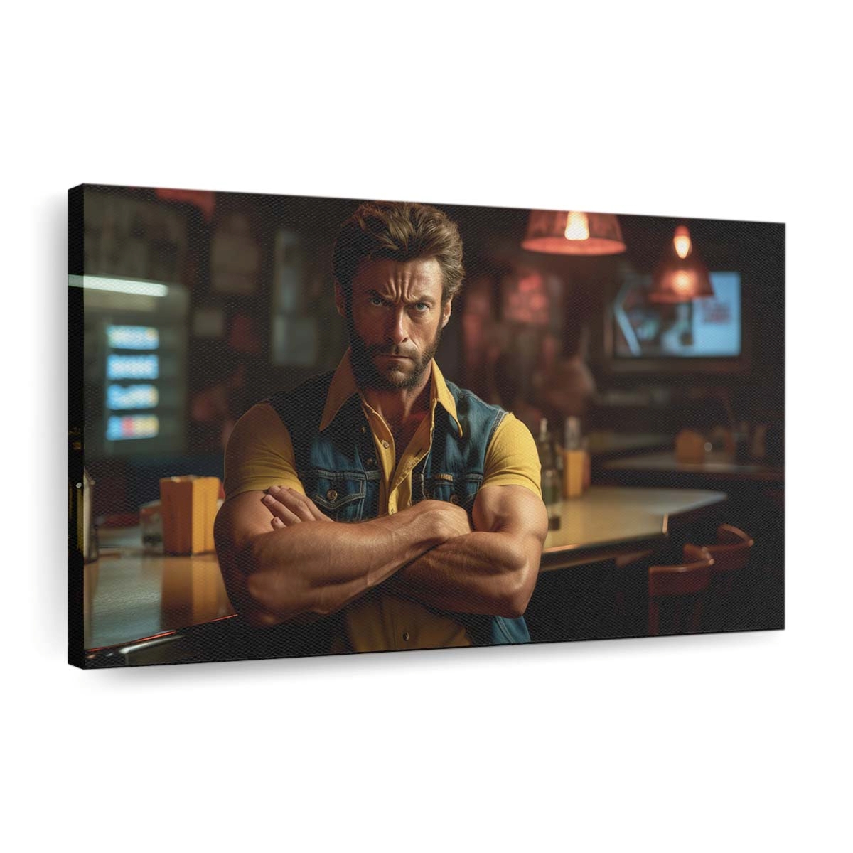 Wolverine Sitting In The Bar Leinwandbilder | Wanddeko