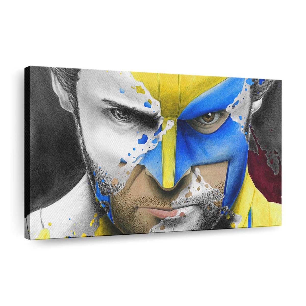 Wolverine Splatter Portrait Leinwandbilder | Wanddeko