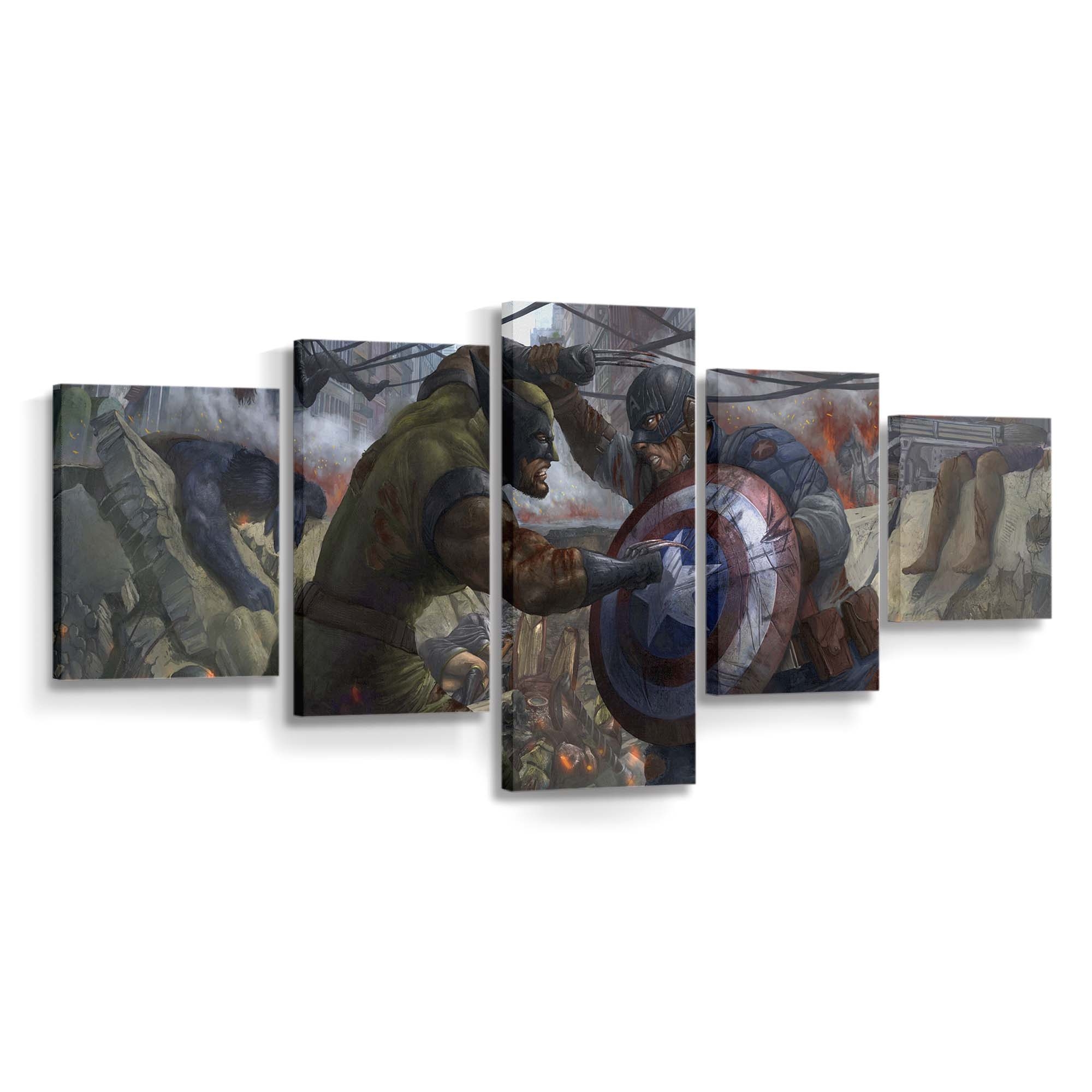 Captain America Vs Wolverine Leinwandbilder | Wanddeko Venom Leinwandbild