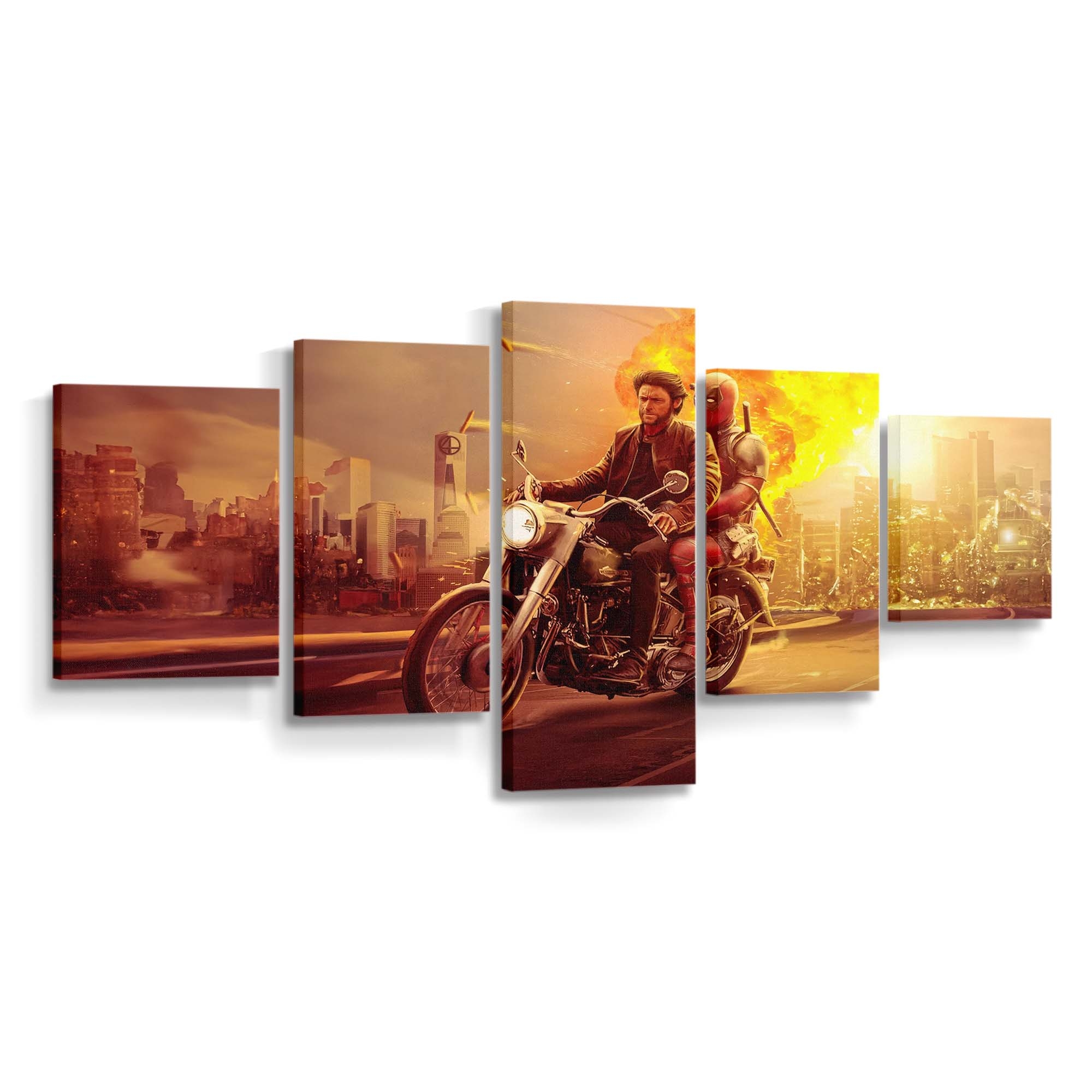 Motorcycle Mayhem Wolverine And Deadpool Leinwandbilder | Wanddeko Venom Leinwandbild