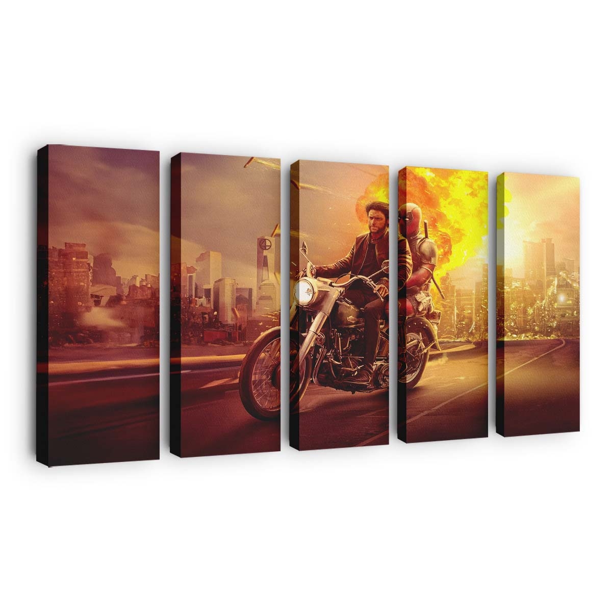 Motorcycle Mayhem Wolverine And Deadpool Leinwandbilder | Wanddeko