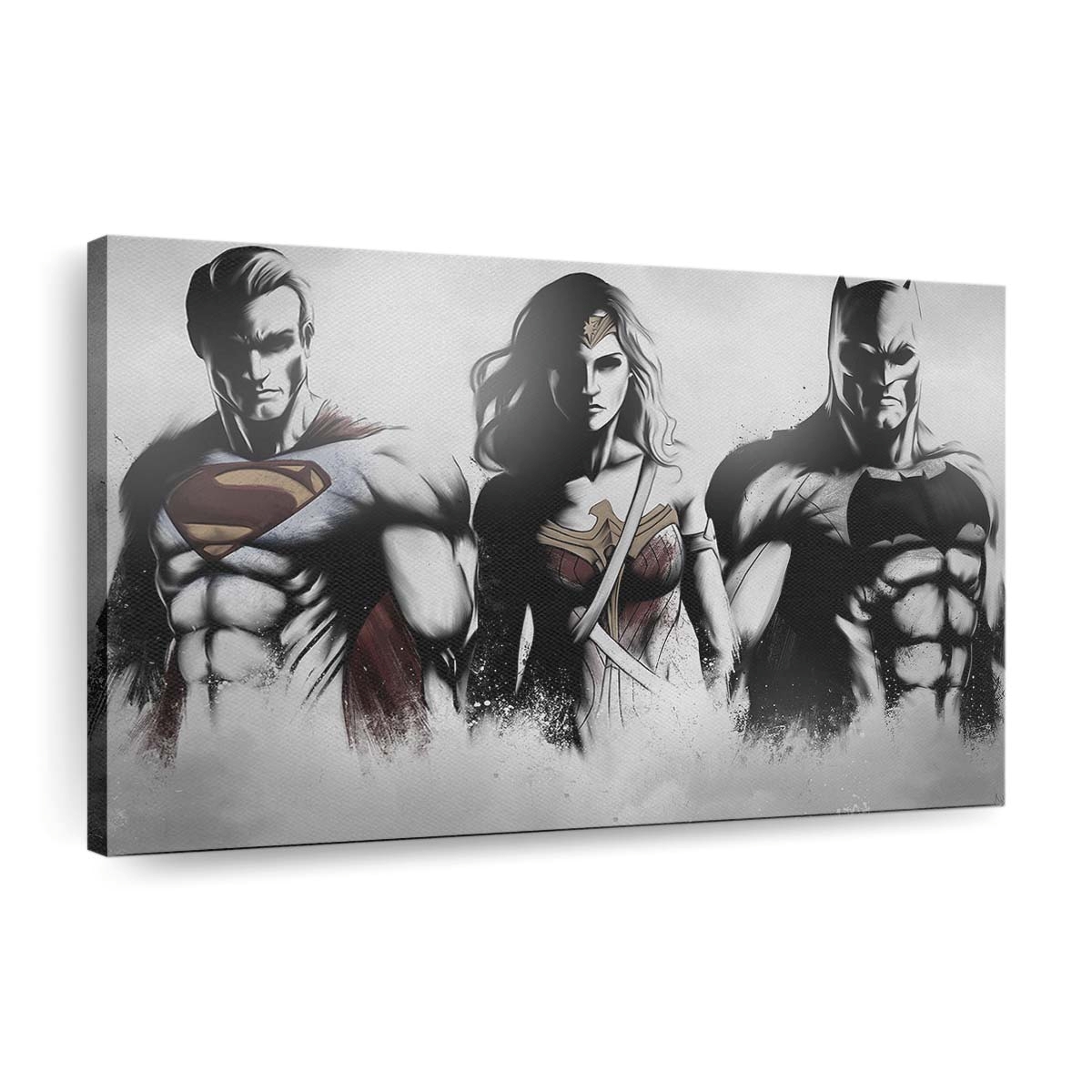 Superman Wonder Woman Batman Art Sketch Leinwandbilder | Wanddeko