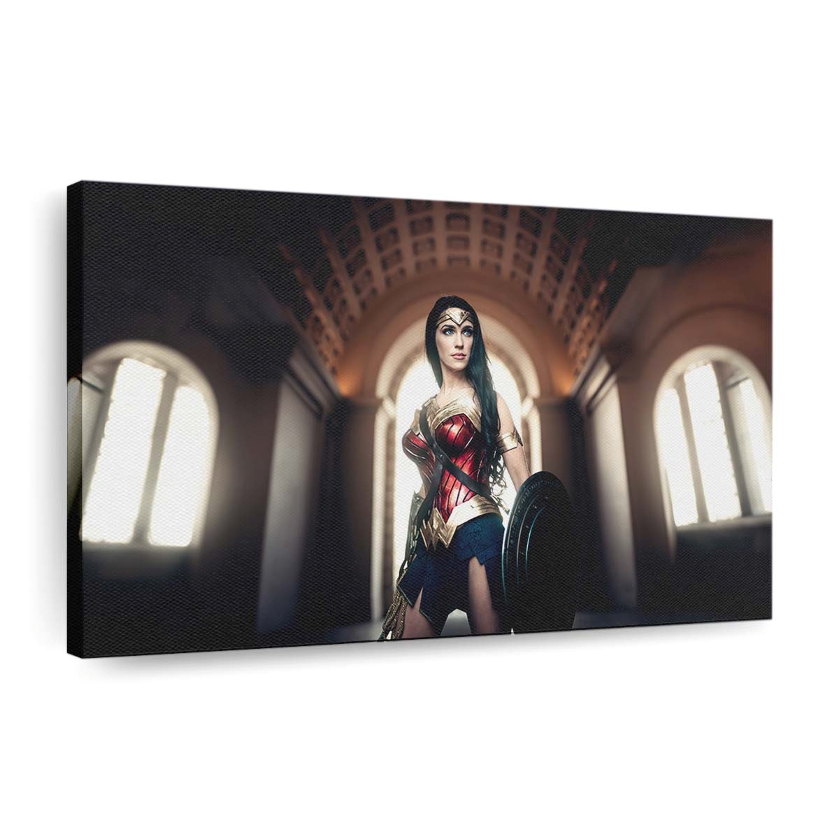 Warrior Princess A Captivating Wonder Woman Girl Cosplay Leinwandbilder | Wanddeko