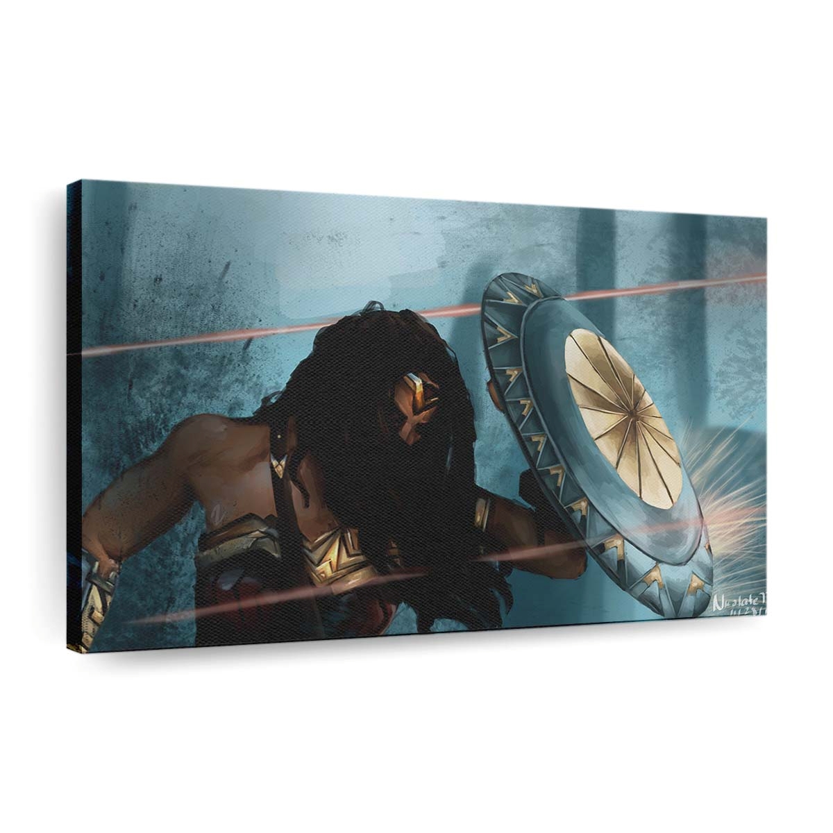 Wonder Woman Defend Herself With Shield Leinwandbilder | Wanddeko