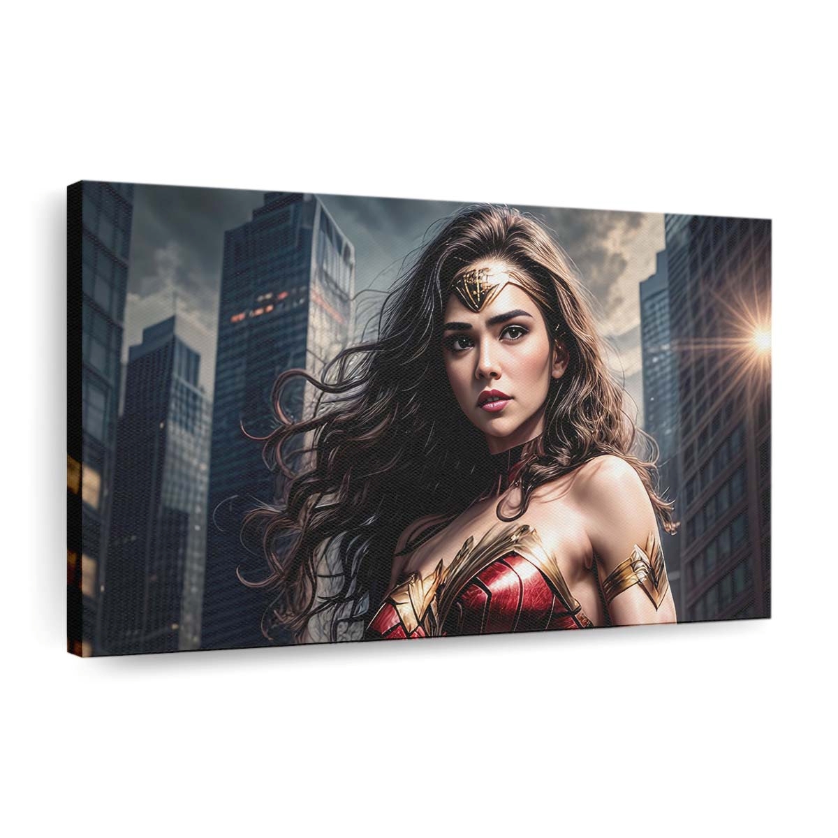 Wonder Woman In Metropolis City Leinwandbilder | Wanddeko