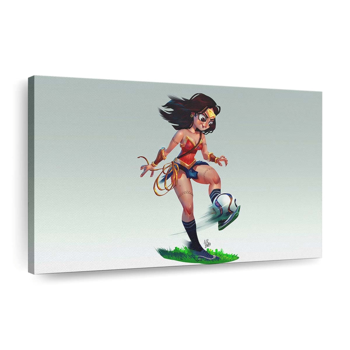 Wonder Woman Playing Football Leinwandbilder | Wanddeko