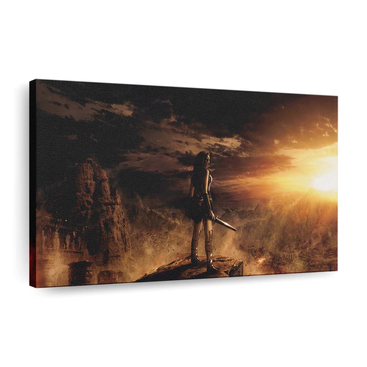 Wonder Woman Standing On Cliff Edge Leinwandbilder | Wanddeko