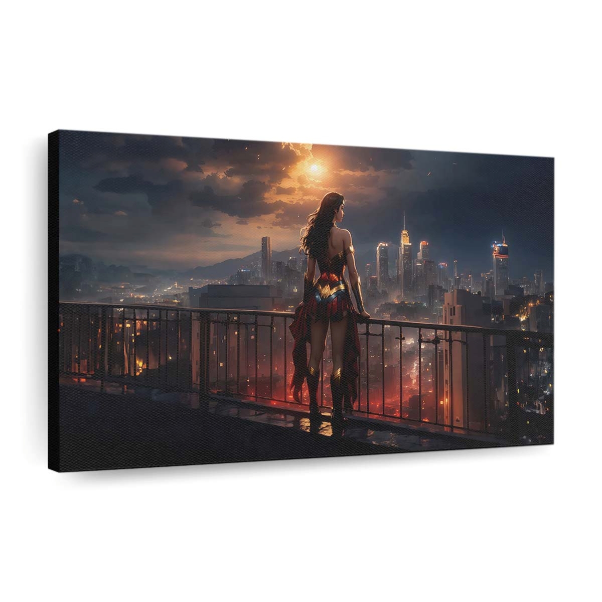 Wonder Woman Watchful Eye Over The City Leinwandbilder | Wanddeko