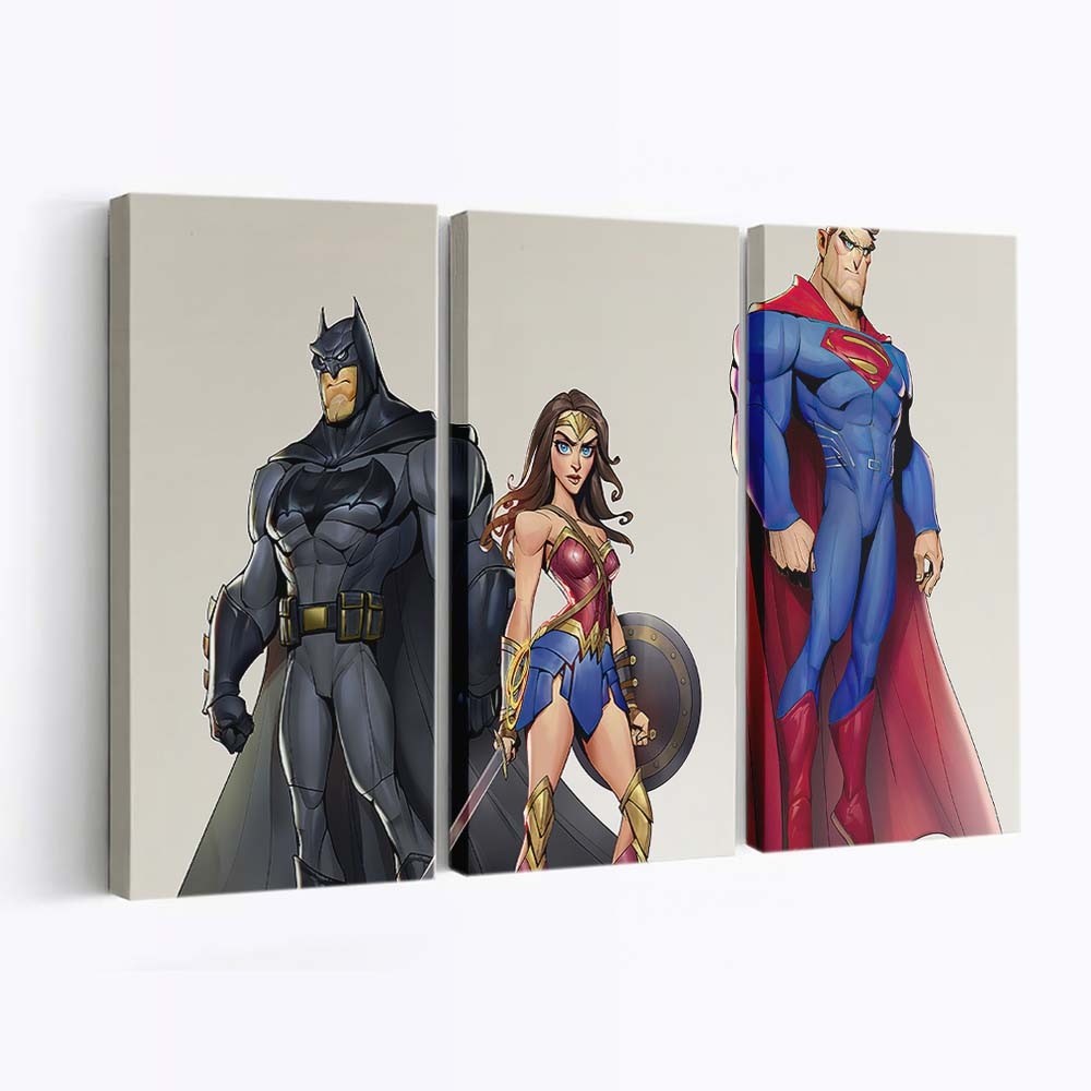 The Justice League Heroes Cartoons Minimal Leinwandbilder | Wanddeko