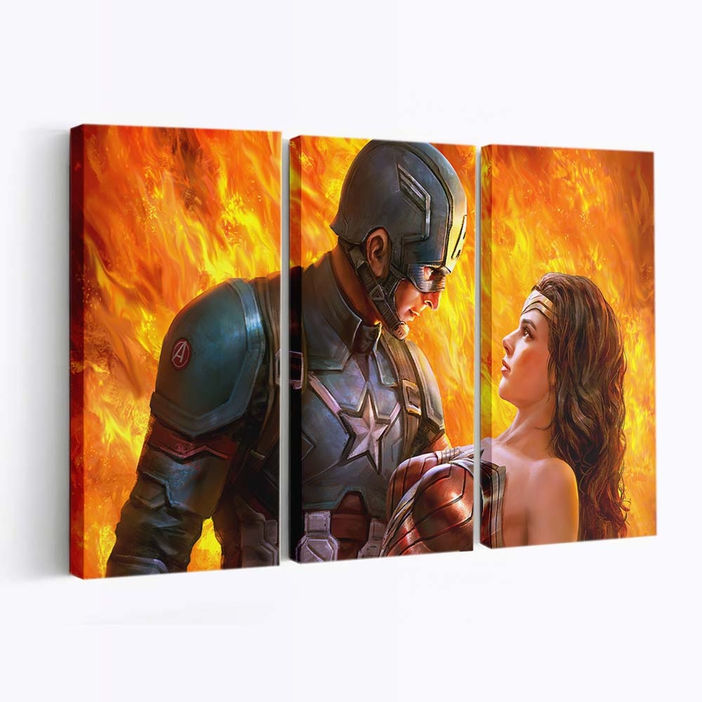 When Wonder Woman Met Captain America Leinwandbilder | Wanddeko