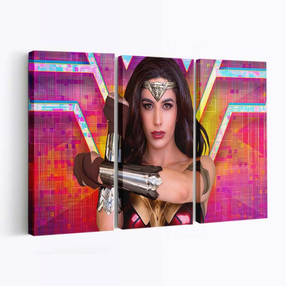 Wonder Woman Cosplay Retro Leinwandbilder | Wanddeko wonder woman cosplay retro 4k