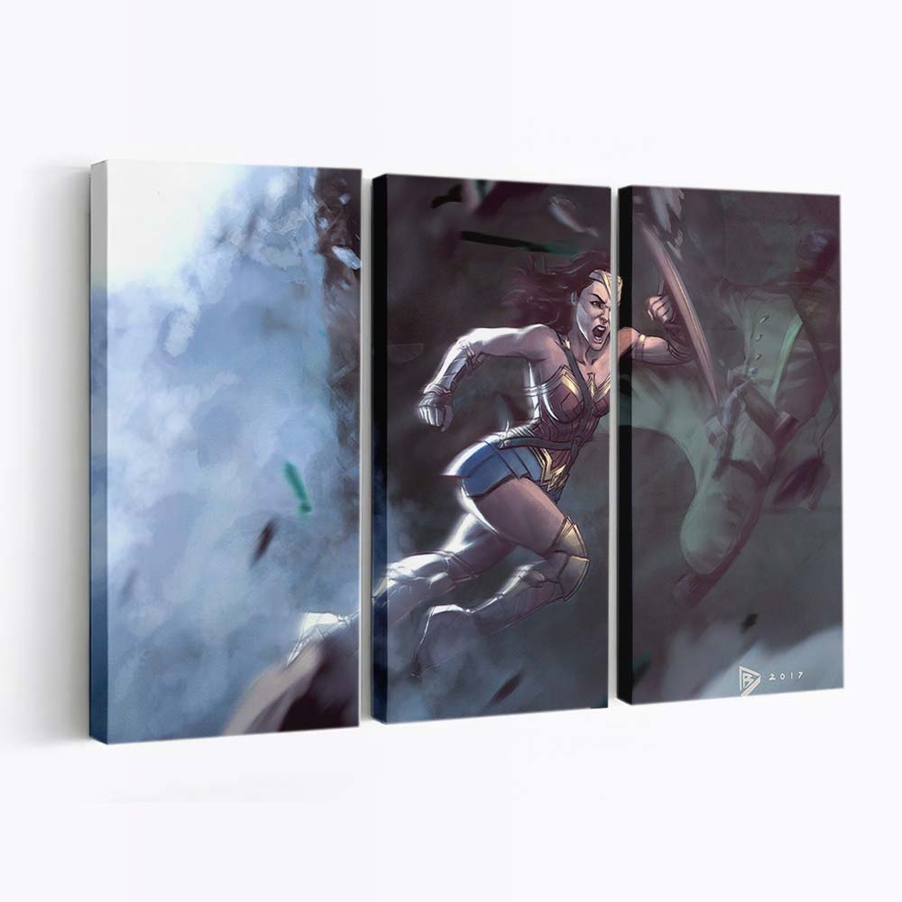 Wonder Woman Fighting With Enemies Leinwandbilder | Wanddeko