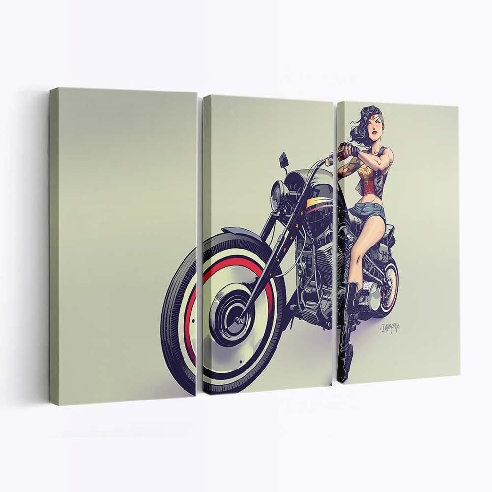 Wonder Woman On Bike Leinwandbilder | Wanddeko