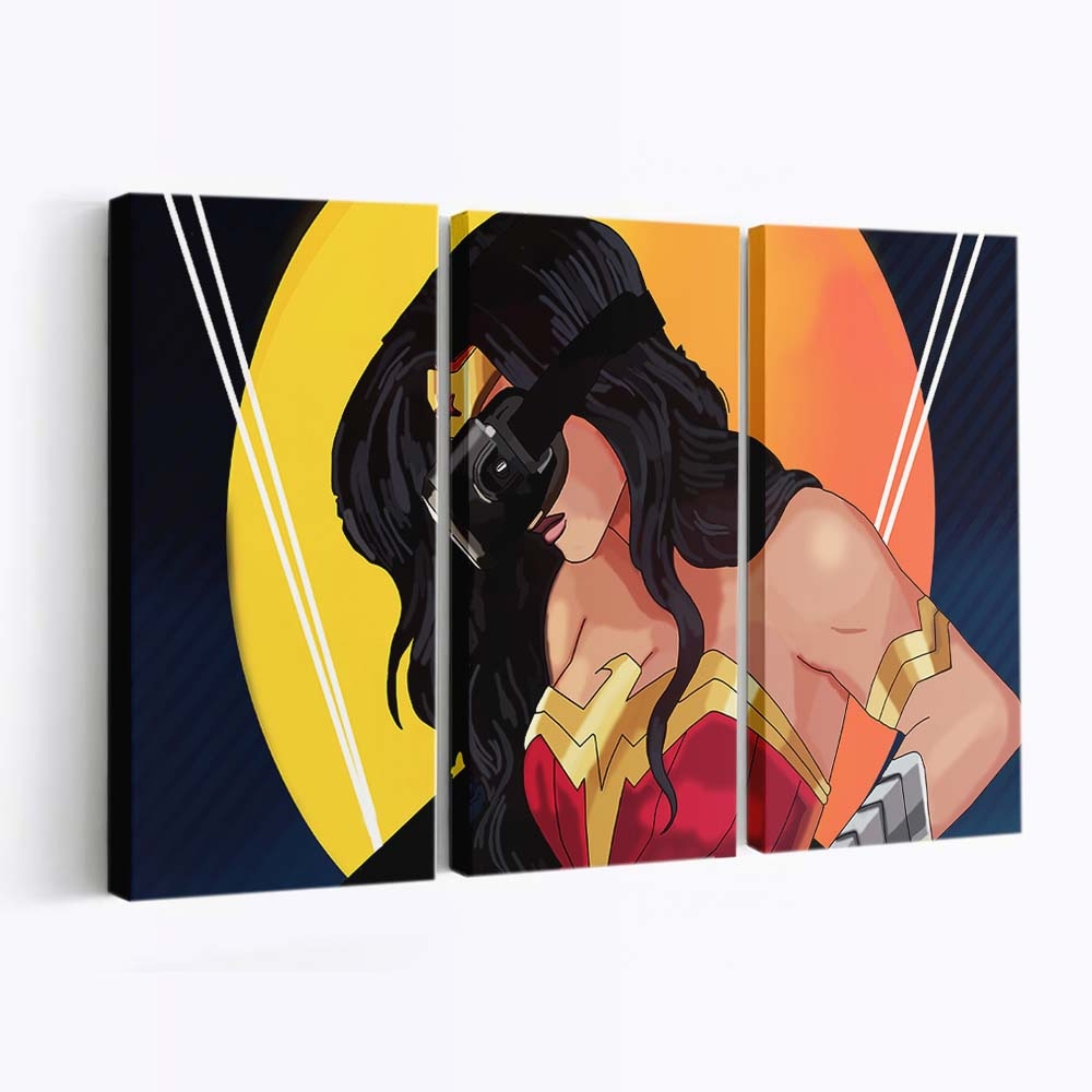 Wonder Woman Using Vr Headset Leinwandbilder | Wanddeko