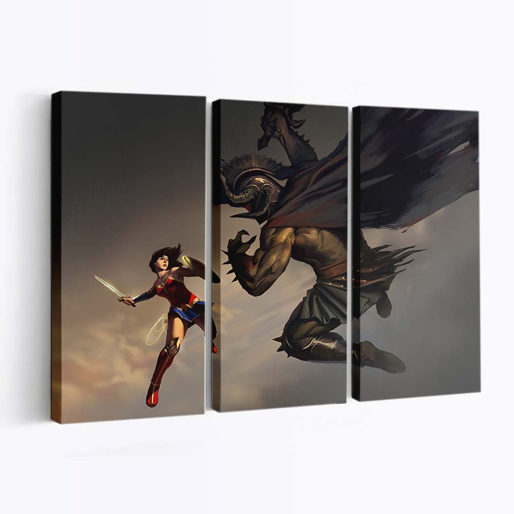 Wonder Woman Vs Ares Artwork Leinwandbilder | Wanddeko