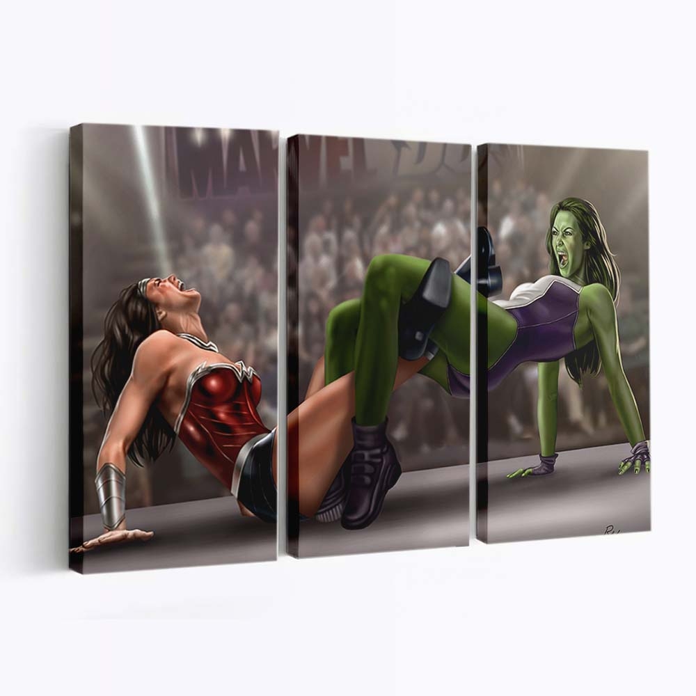 Wonder Woman Vs She Hulk Leinwandbilder | Wanddeko