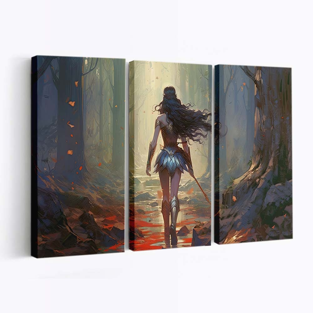 Wonder Woman Walking In The Forest Leinwandbilder | Wanddeko