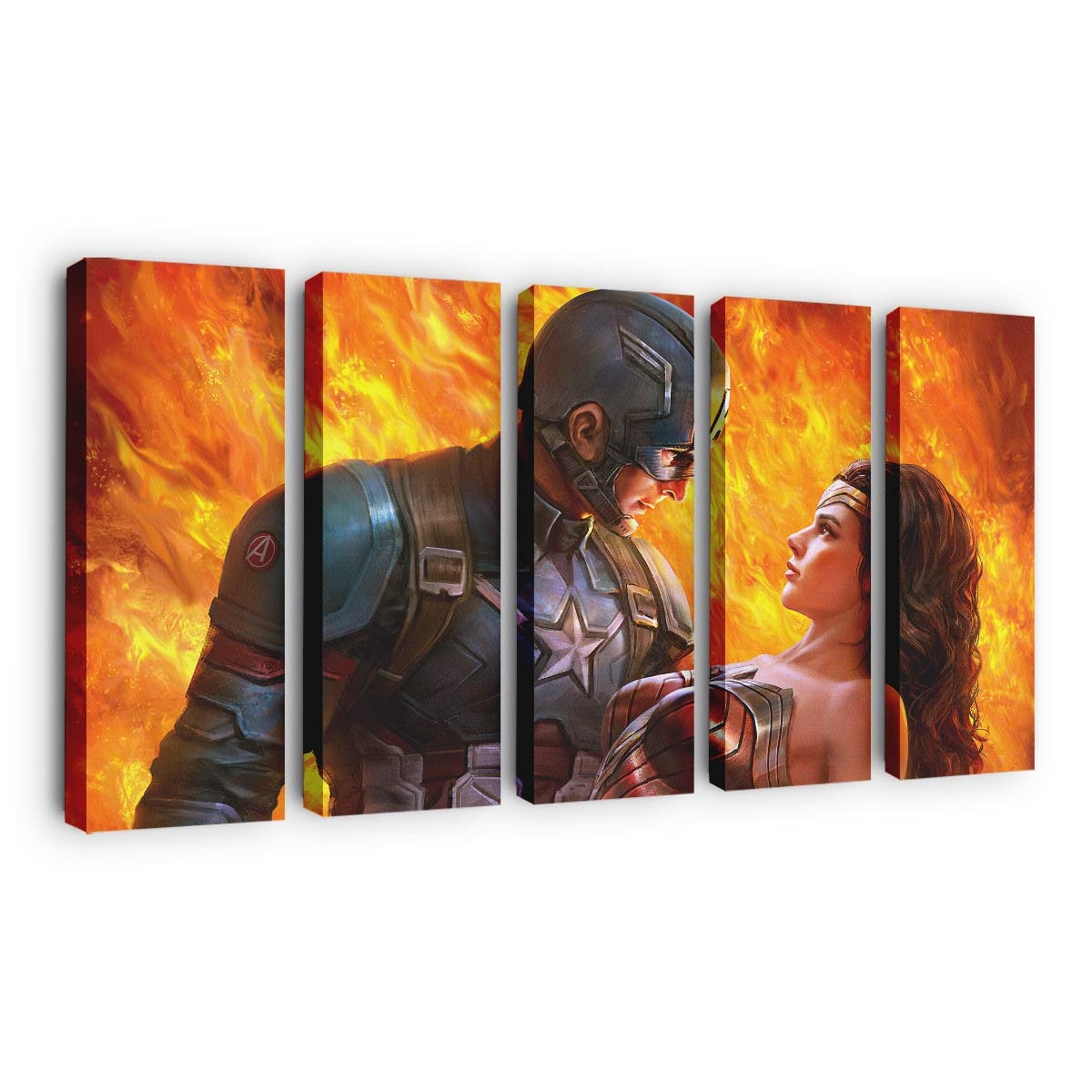 When Wonder Woman Met Captain America Leinwandbilder | Wanddeko