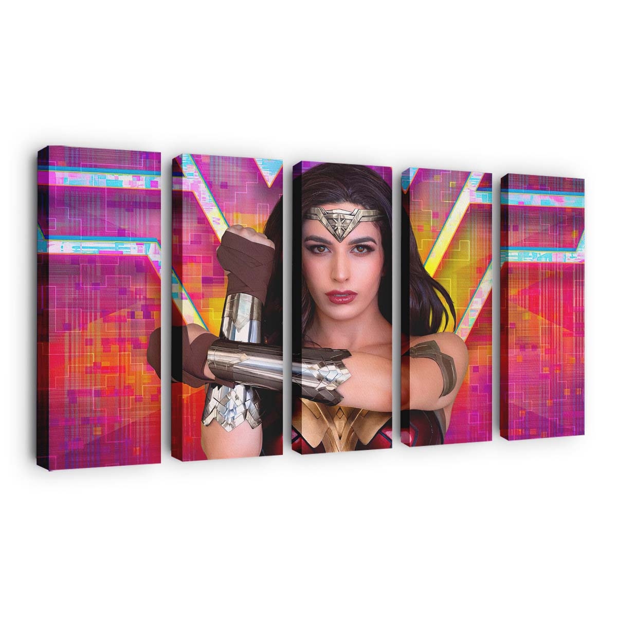 Wonder Woman Cosplay Retro Leinwandbilder | Wanddeko wonder woman cosplay retro 4k
