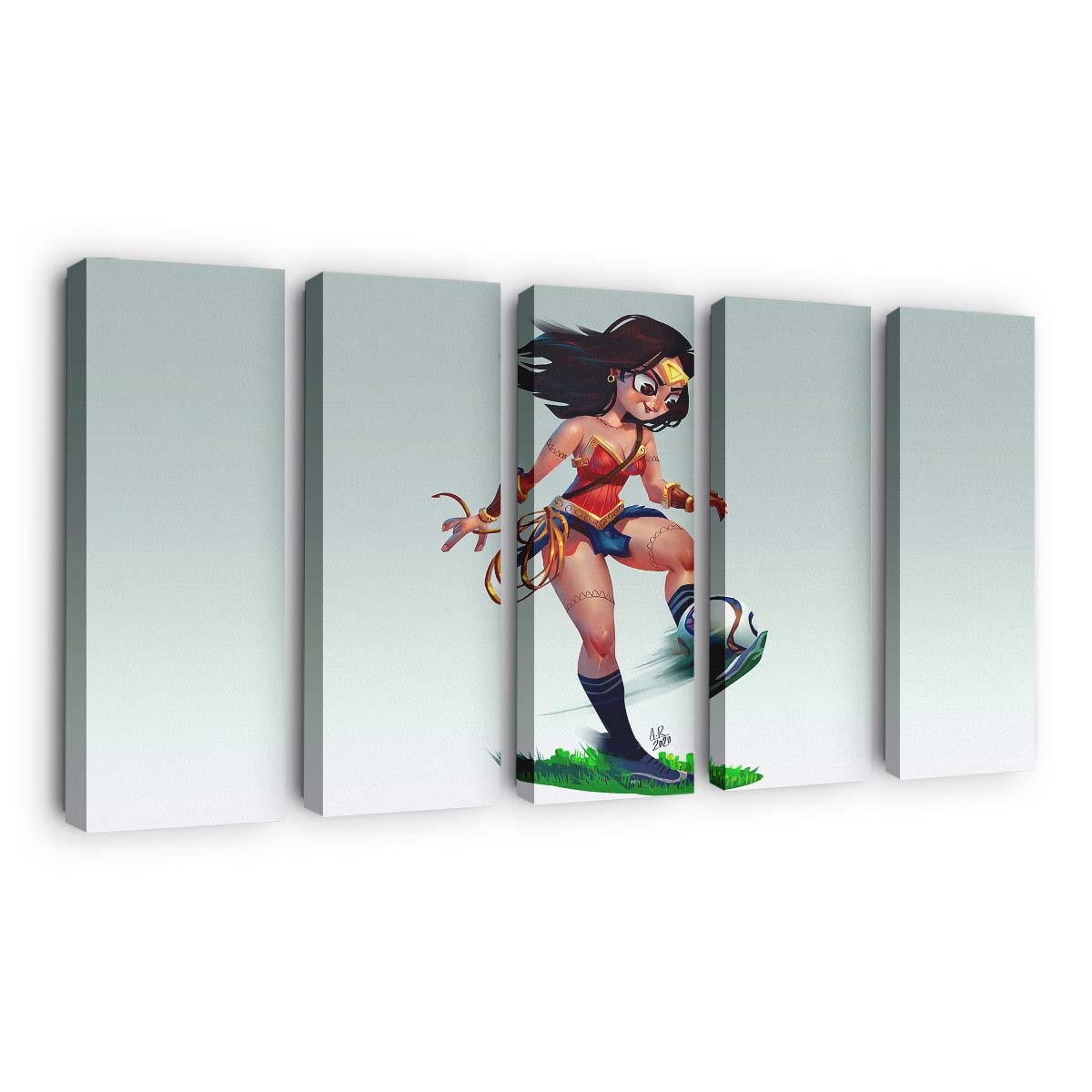 Wonder Woman Playing Football Leinwandbilder | Wanddeko
