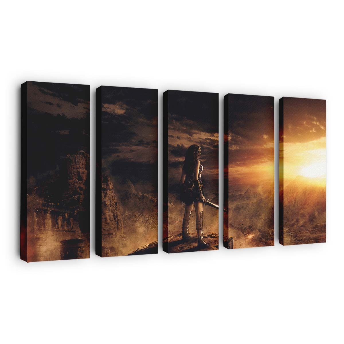 Wonder Woman Standing On Cliff Edge Leinwandbilder | Wanddeko