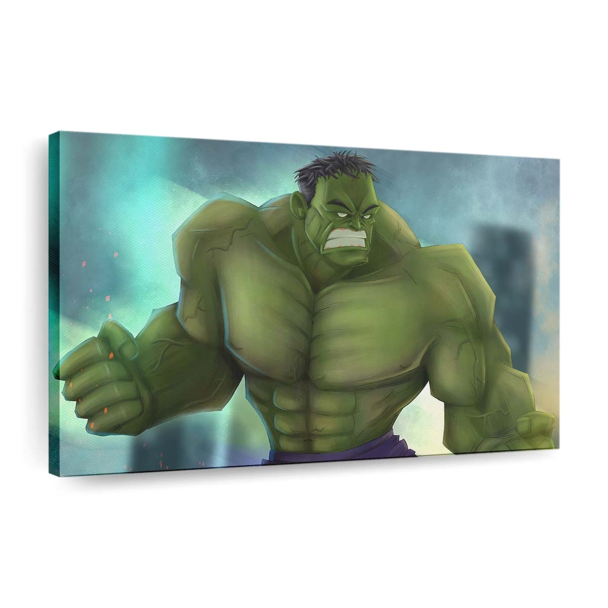 Grüner Hulk Kunstwerk Leinwandbild Wanddeko