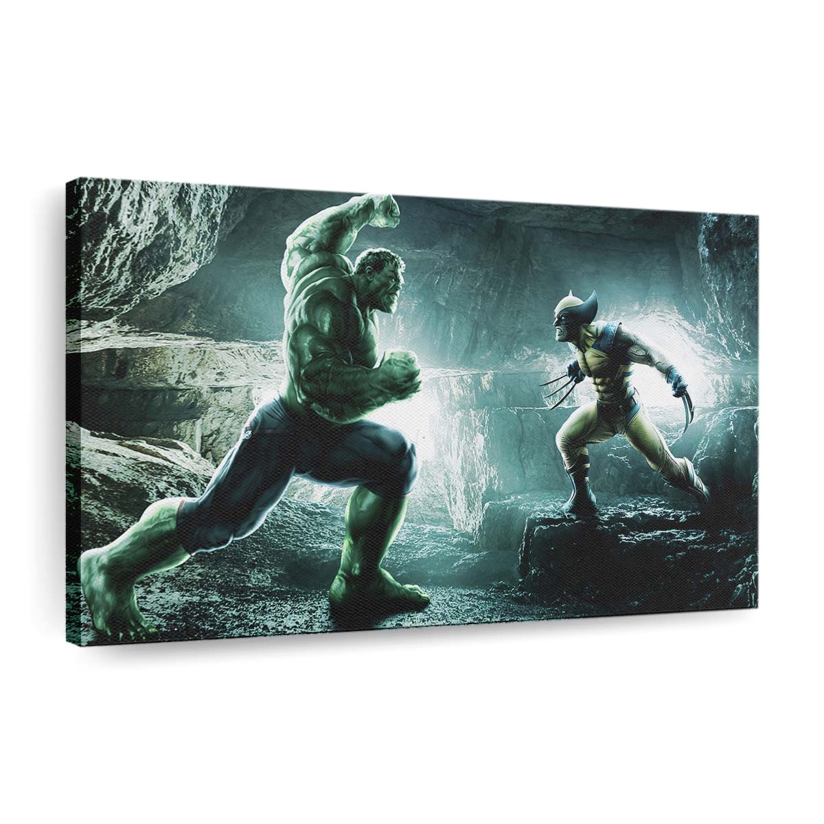 Hulk gegen Wolverine Krieg Leinwandbild Wanddeko
