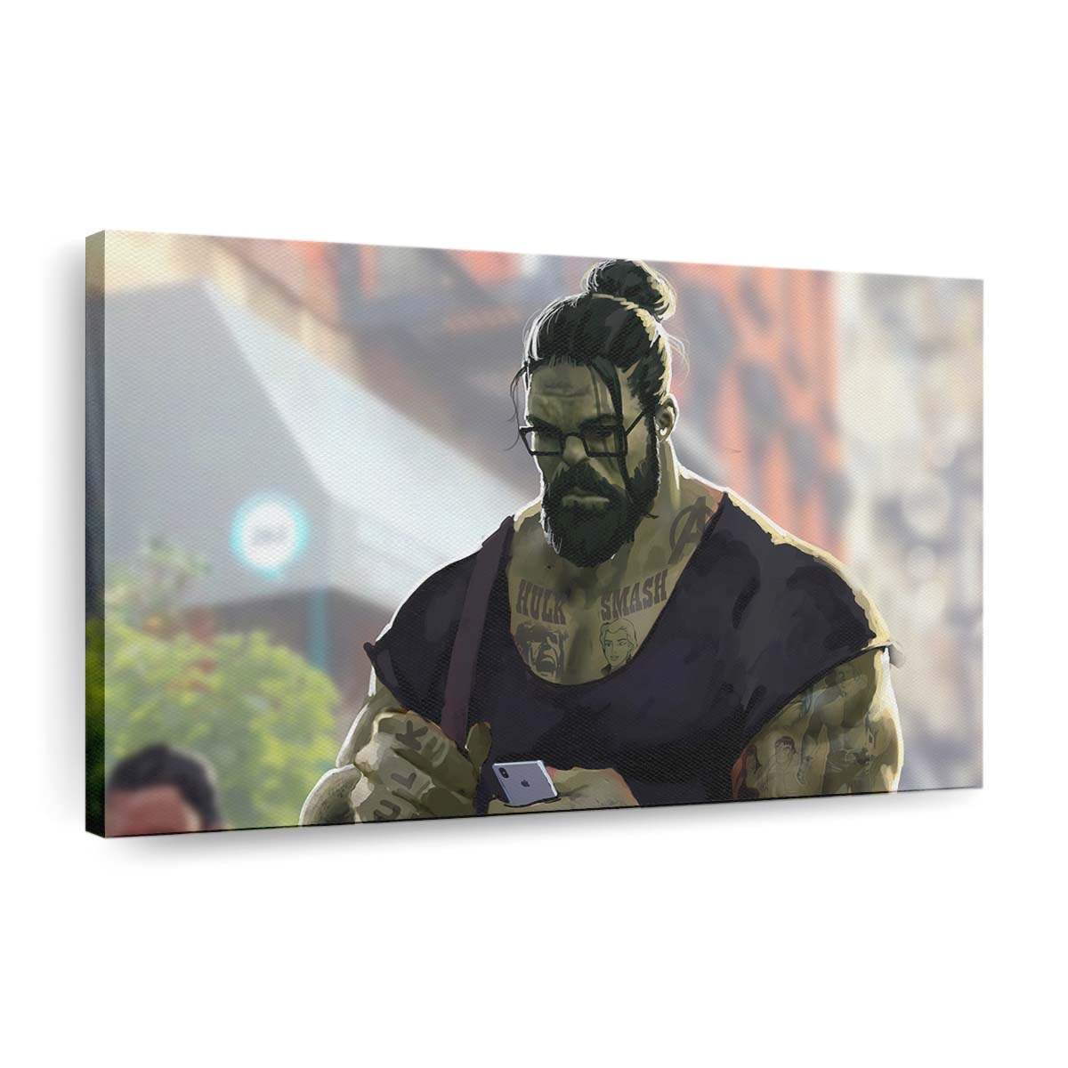 Professor Hulk Man Bun Leinwandbild Wanddeko