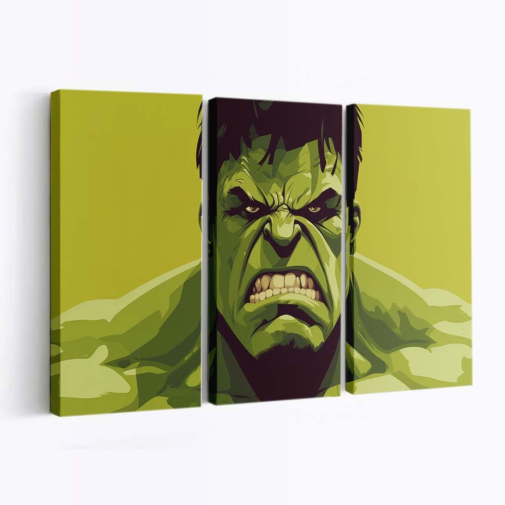 Wütender Hulk Minimal Leinwandbild Wanddeko