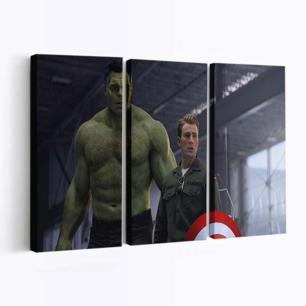 Captain America und Hulk Zeitreise Avengers End Game Leinwandbild Wanddeko