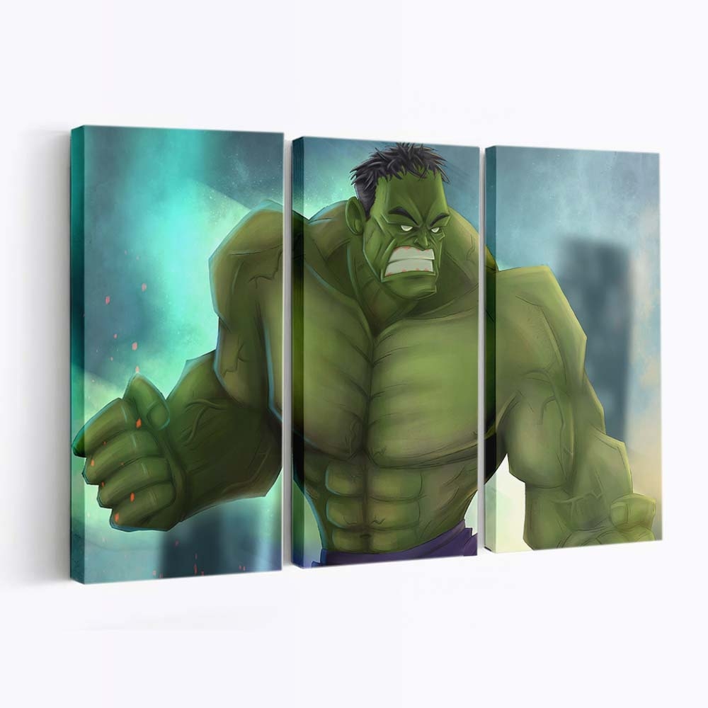 Grüner Hulk Kunstwerk Leinwandbild Wanddeko