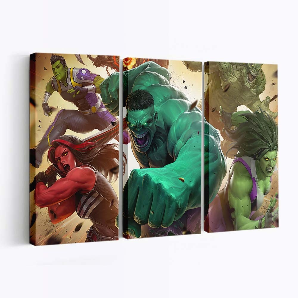 Hulk And His Friends Marvel Super War Leinwandbild Wanddeko