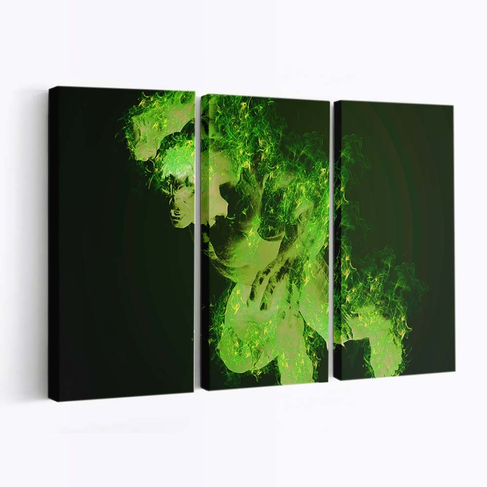 Hulk Glowing Art Leinwandbild Wanddeko