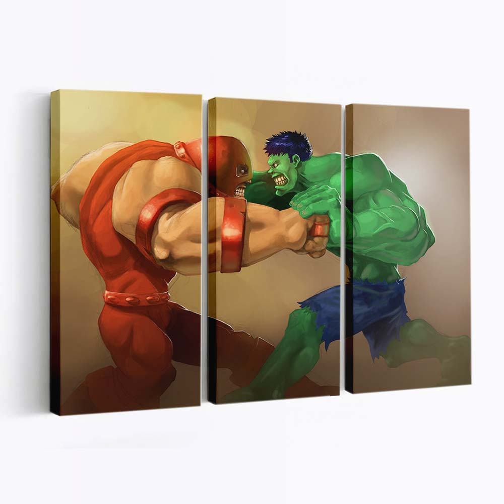 Hulk gegen Juggernaut Leinwandbild Wanddeko