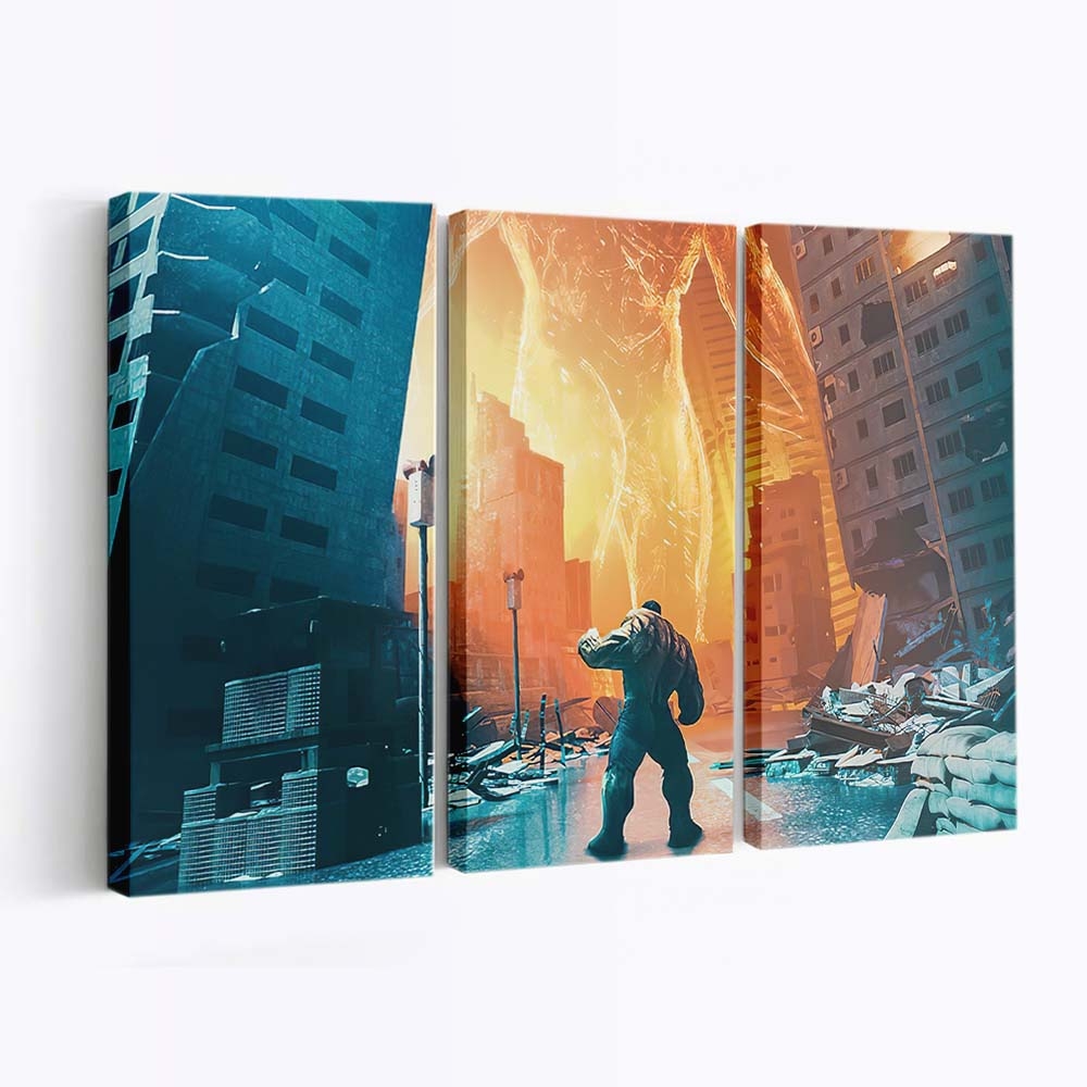 Hulk gegen Surtur Leinwandbild Wanddeko