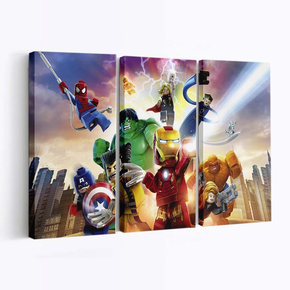 Lego Marvel Superhelden Leinwandbild Wanddeko