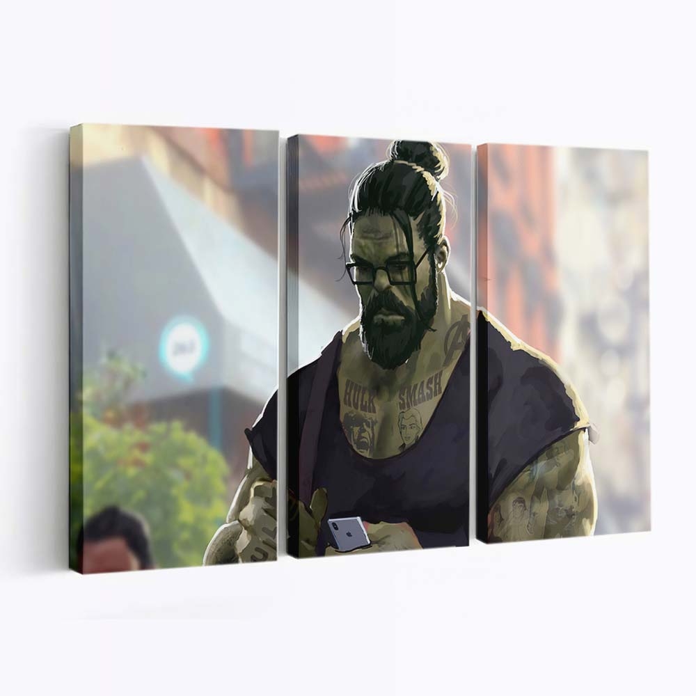 Professor Hulk Man Bun Leinwandbild Wanddeko