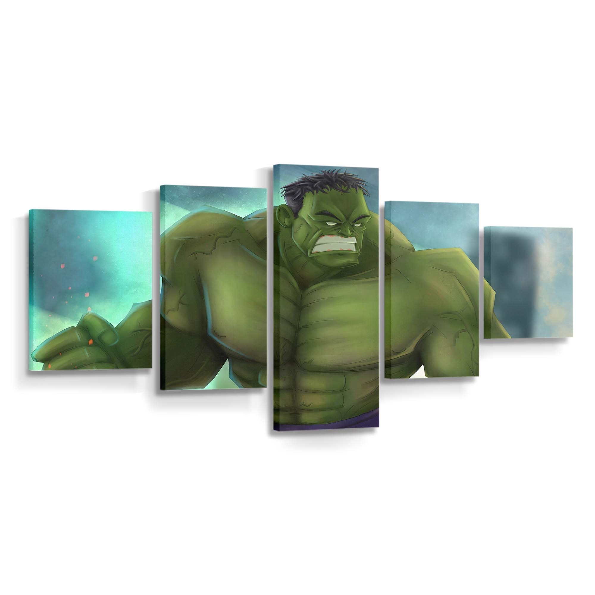 Grüner Hulk Kunstwerk Leinwandbild Wanddeko